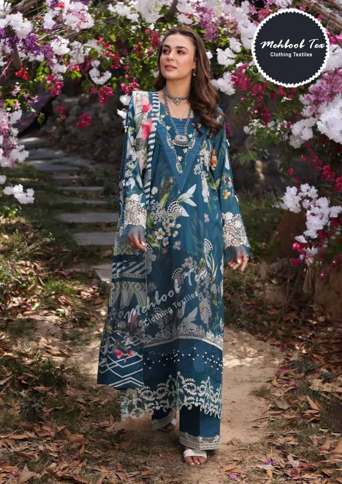 1406 and 1407 Mehboob Tex Embroidery Patch Cotton Pakistani Suits Wholesale Online